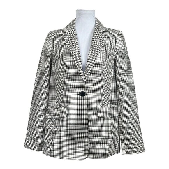 ASOS Miss Selfridge One Button US 8 UK 12 Plaid Office Career - Picture 1 of 9